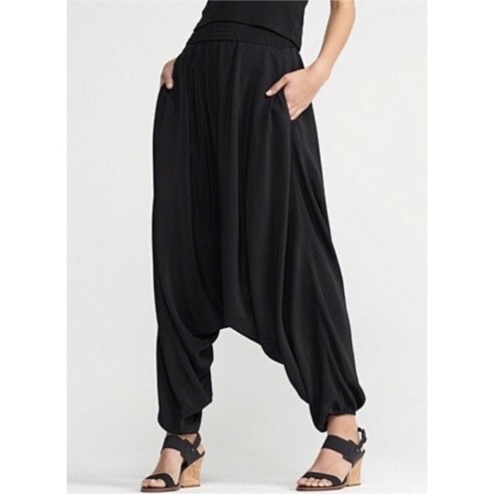 Eileen Fisher Silk Wide Leg Harem Pants Size Small